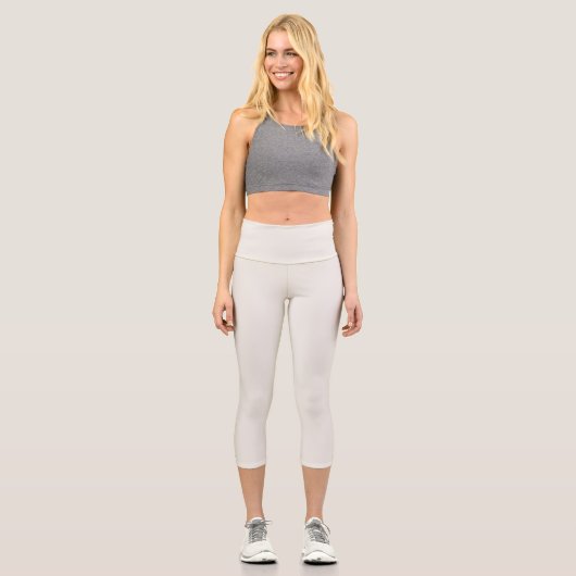 Alabaster einfarbig capri leggings (Vorderseite)