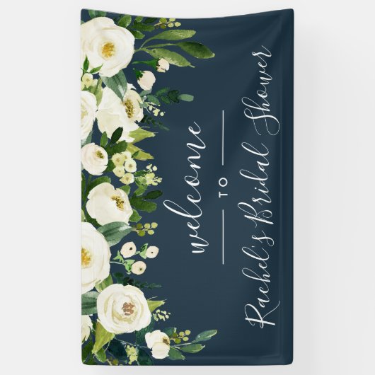 Alabaster Flora Dusche Willkommen Banner (Vertikal)