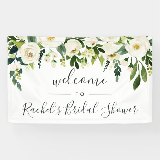 Alabaster Flora Dusche Willkommen Banner (Horizontal)