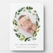 Alabaster Floral Baby Foto Fotoplatte (Vorderseite)