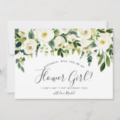 Alabaster Floral Be my Flower Girl Card Einladung (Vorderseite)