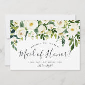 Alabaster Floral Be my Trauzeugin Card Einladung (Vorderseite)