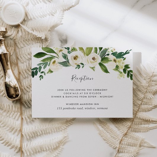 Alabaster Floral Empfang Card Begleitkarte