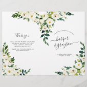 Alabaster Floral Folded Wedding Program (Vorderseite)