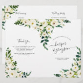 Alabaster Floral Folded Wedding Program (Vorne/Hinten)