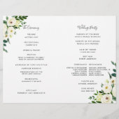Alabaster Floral Folded Wedding Program (Rückseite)