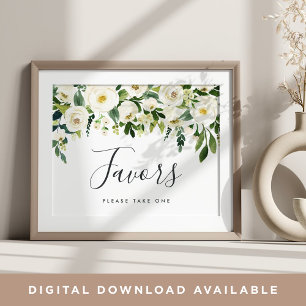 Alabaster Floral Gastgeschenk Hochzeit Sign Poster