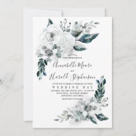 Alabaster Floral Greenery | Wasserfarbenhochzeit Einladung