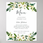 Alabaster Floral Menu Sign Poster (Vorne)