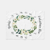 Alabaster Floral Monthly Baby Milestone Fleecedecke (Vorderseite (Horizontal))