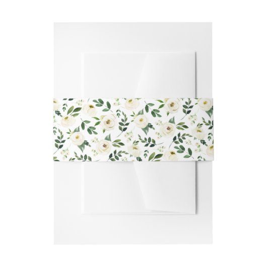 Alabaster Floral Pattern Einladungsbanderole (Vorderseite Beispiel)