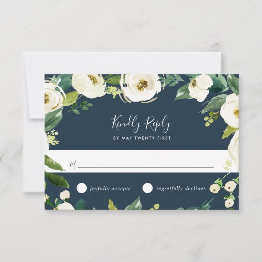 Alabaster Floral RSVP Card (Vorderseite)