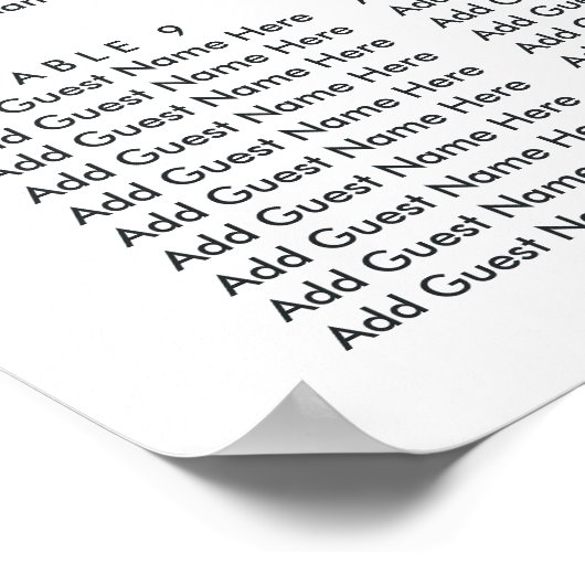 Alabaster Floral Wedding Chart Poster (Ecke)