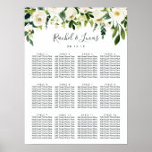 Alabaster Floral Wedding Chart Poster