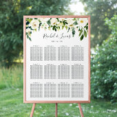 Alabaster Floral Wedding Chart Poster