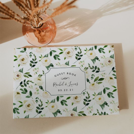 Alabaster Floral Wedding Gästebuch