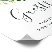 Alabaster Floral Wedding Guestbook Sign Poster (Ecke)