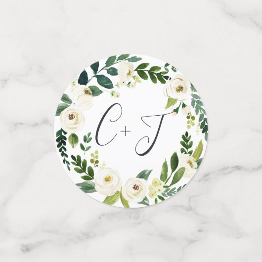 Alabaster Floral Wedding Konfetti (Klein Vorderseite)