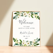 Alabaster Floral Wedding Welcome Poster