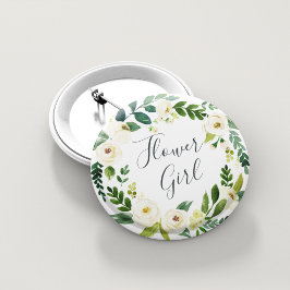 Alabaster Floral Wreath Flower Girl Button