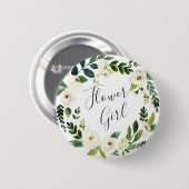 Alabaster Floral Wreath Flower Girl Button (Vorne & Hinten)