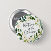 Alabaster Floral Wreath Mother of the Groom Button (Vorne & Hinten)