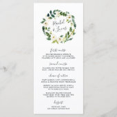 Alabaster Floral Wreath Wedding Menu Card Menükarte (Vorderseite)