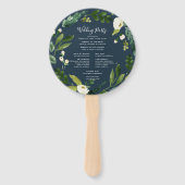 Alabaster Floral Wreath Wedding Program Fächer (Rückseite)