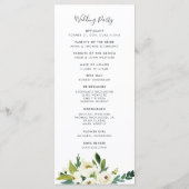 Alabaster Floral Wreath Wedding Program Programm (Rückseite)