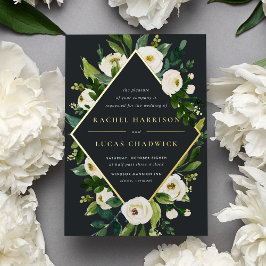 Alabaster | Hochzeitsarbeiten mit grünen und weiße Folieneinladung