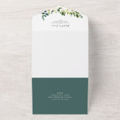 Alabaster | Hochzeitsarbeiten mit weißem Blumenrah All In One Einladung (Außenbereich)