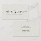 Alabaster Imitate Leather Minimalistisch Visitenkarte (Vorne/Hinten)