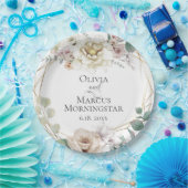 Alabaster Magnolia und Peony Summer Wedding Pappteller (Party)