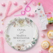 Alabaster Magnolia und Peony Summer Wedding Pappteller (Party)