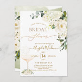 Alabaster-Rose-Brautparty Einladung (Vorne/Hinten)