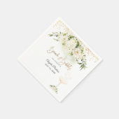 Alabaster-Rose für Aquarellfarben Brunch Bubbly Serviette (Ecke)