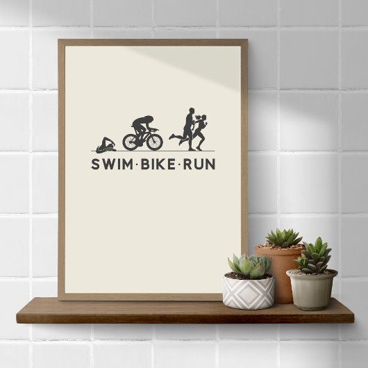 Alabaster ・ Swim Bike Run Triathlon Icon Series Poster