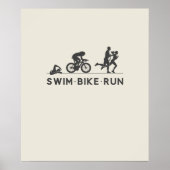 Alabaster ・ Swim Bike Run Triathlon Icon Series Poster (Vorne)