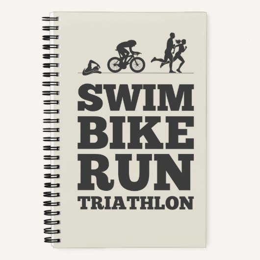 Alabaster ・ Swim Bike Run Triathlon Motivation Notizblock (Vorderseite)