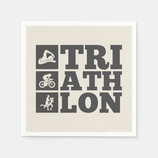 Alabaster ・ Triathlon Motivation Party Serviette (Vorderseite)