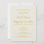 Alabaster White Gold glücklich immer nach Hochzeit Einladung (Vorderseite)