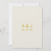 Alabaster White Gold glücklich immer nach Hochzeit Einladung (Rückseite)