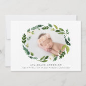 Alabaster Wreath Birth Ankündigung (Vorderseite)