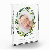Alabaster Wreath Birth Stats Baby Foto Block (Links)