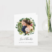 Alabaster Wreath | Hochzeitsszenario Foto Vielen D Dankeskarte (Vorderseite)