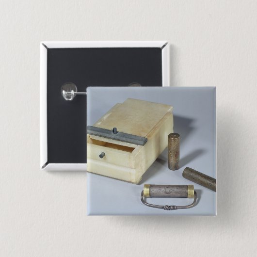 Alabasterkasten- und -bronze- und button (Vorne & Hinten)