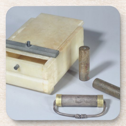 Alabasterkasten- und -bronze- und getränkeuntersetzer (Vorderseite)