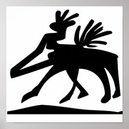 ALACERO | Alte Petroglyphen-Hirschgeist-Kunst Poster