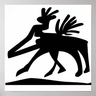 ALACERO | Alte Petroglyphen-Hirschgeist-Kunst Poster