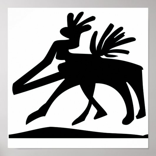 ALACERO | Alte Petroglyphen-Hirschgeist-Kunst Poster (Vorne)